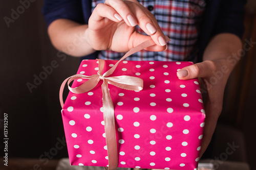 Gift Present Box Surprise Holiday Party Celebration Fun Joy Concept © golubovy