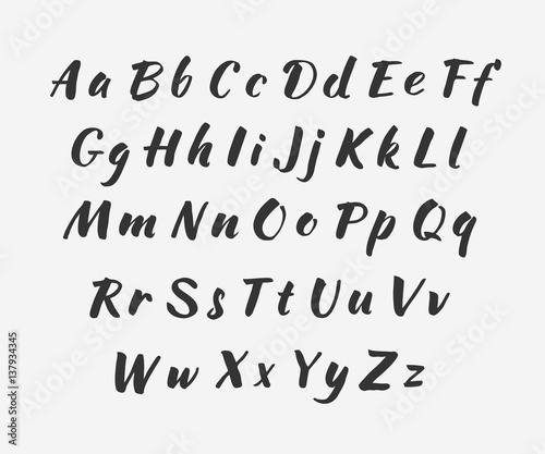Vector handwritten alphabet. Uppercase and lowercase letters