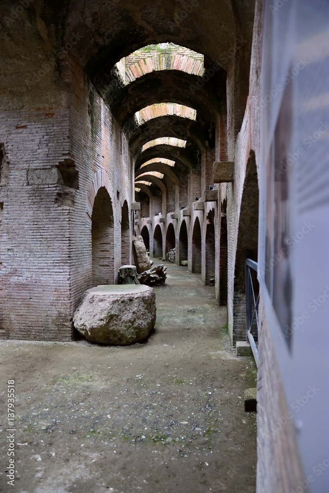 Fototapeta premium Undergrounds of amphitheater in Pozzuoli (Italy)