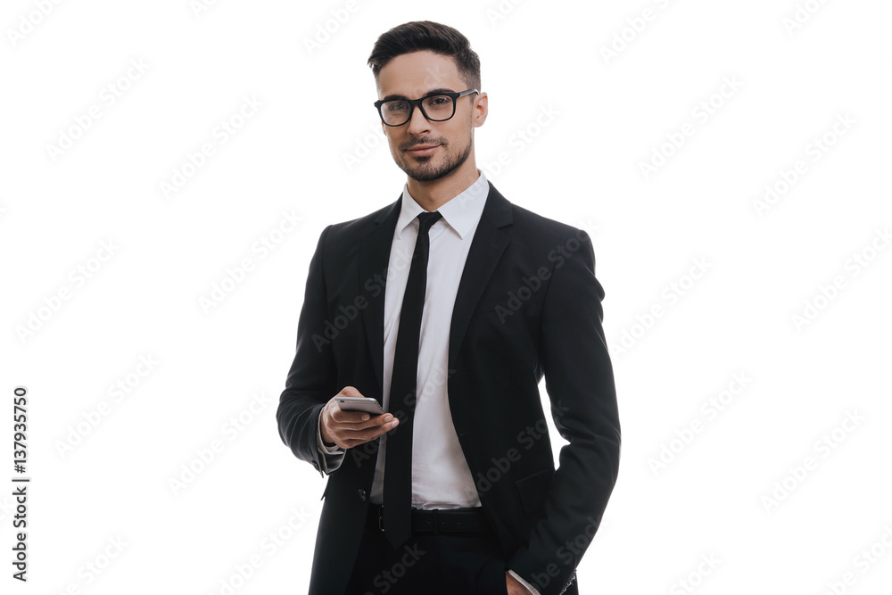 Confident and successful. Confident and successful.