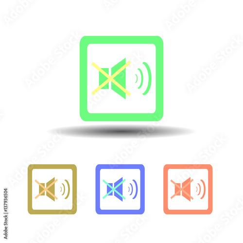 Icon four buttons no sound on a white background