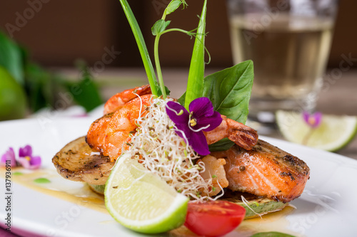 A delicious dish of grilled salmon