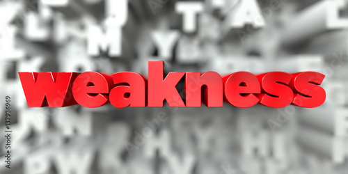 Φωτογραφία weakness -  Red text on typography background - 3D rendered royalty free stock image
