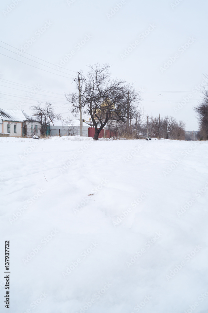 Fototapeta premium snowy street