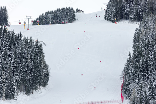 Obraz na plátně Alpine ski racing course