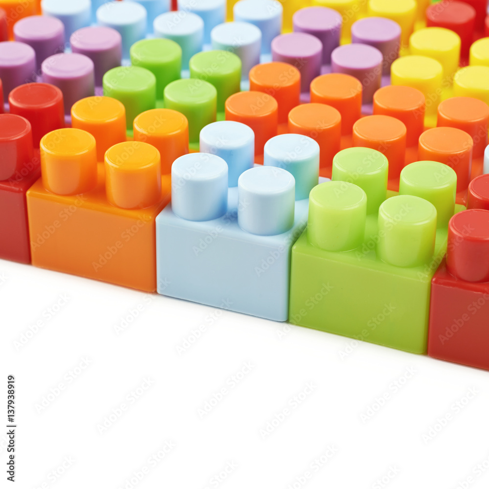 Surface covered with toy bricks Surface covered with toy bricks