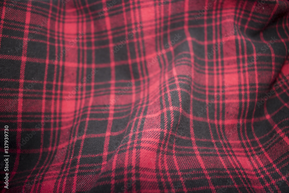 Red plaid flannel fabric cloth Red plaid flannel fabric cloth