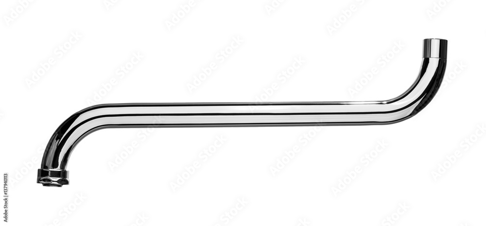 Silver spout tap isolated on a white background