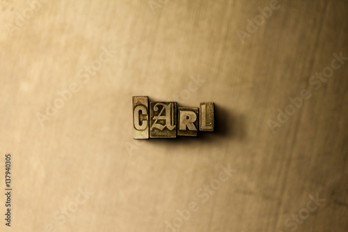 CARL - close-up of grungy vintage typeset word on metal backdrop. Royalty free stock illustration.  Can be used for online banner ads and direct mail. photo