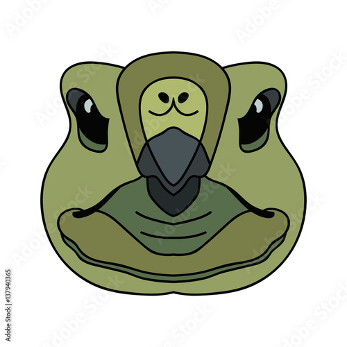 Vector simple cartoon turtle face with black stroke zoo icon Stock Vector |  Adobe Stock