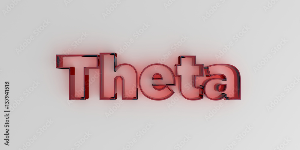 Theta - Red glass text on white background - 3D rendered royalty free stock image. Theta - Red glass text on white background - 3D rendered royalty free stock image.