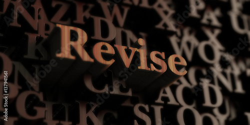Εκτύπωση καμβά Revise - Wooden 3D rendered letters/message