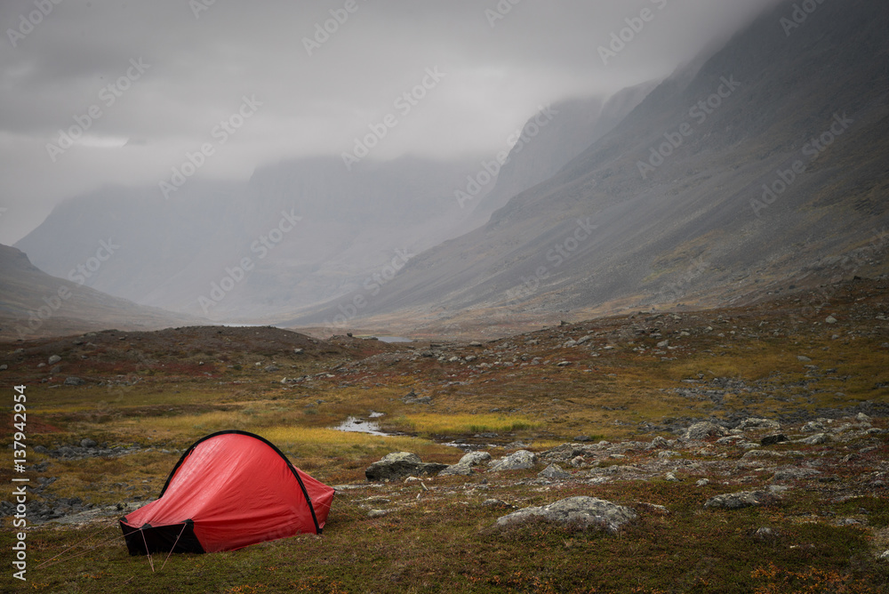 Tent in the Swedish mountain