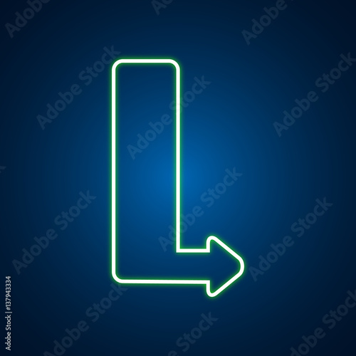 neon light arrow sign