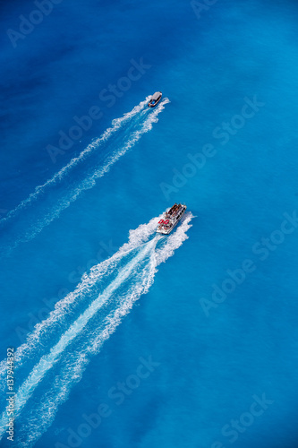 Boats in the blue sea