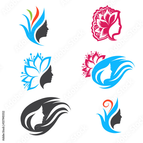 Woman Beauty Logo Design Set