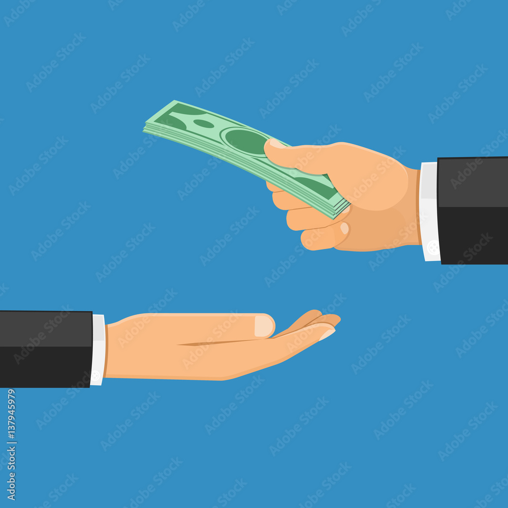 Hand with Money Stock Vector | Adobe Stock