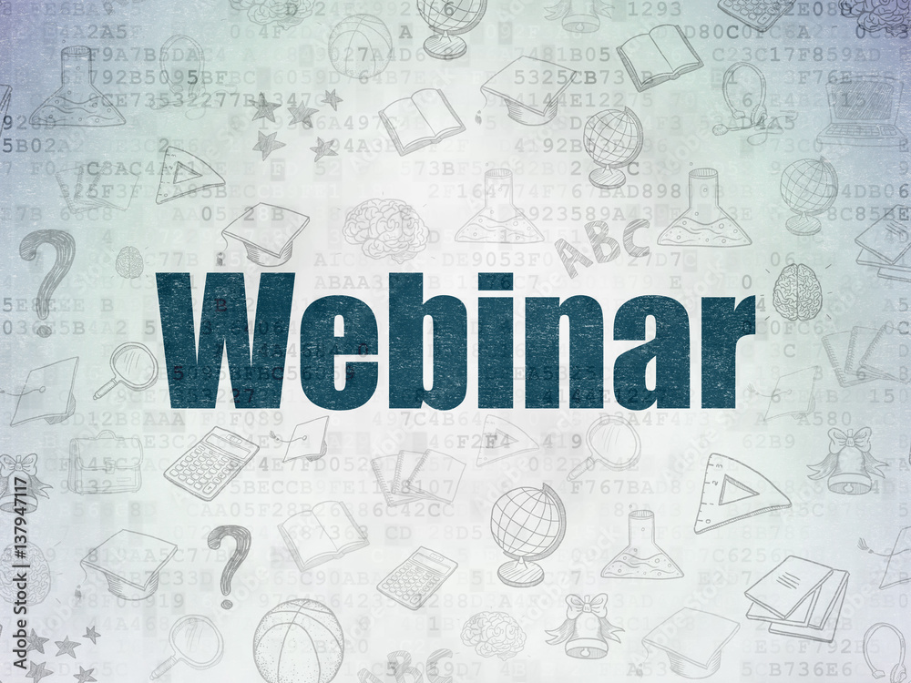 Fototapeta premium Education concept: Webinar on Digital Data Paper background
