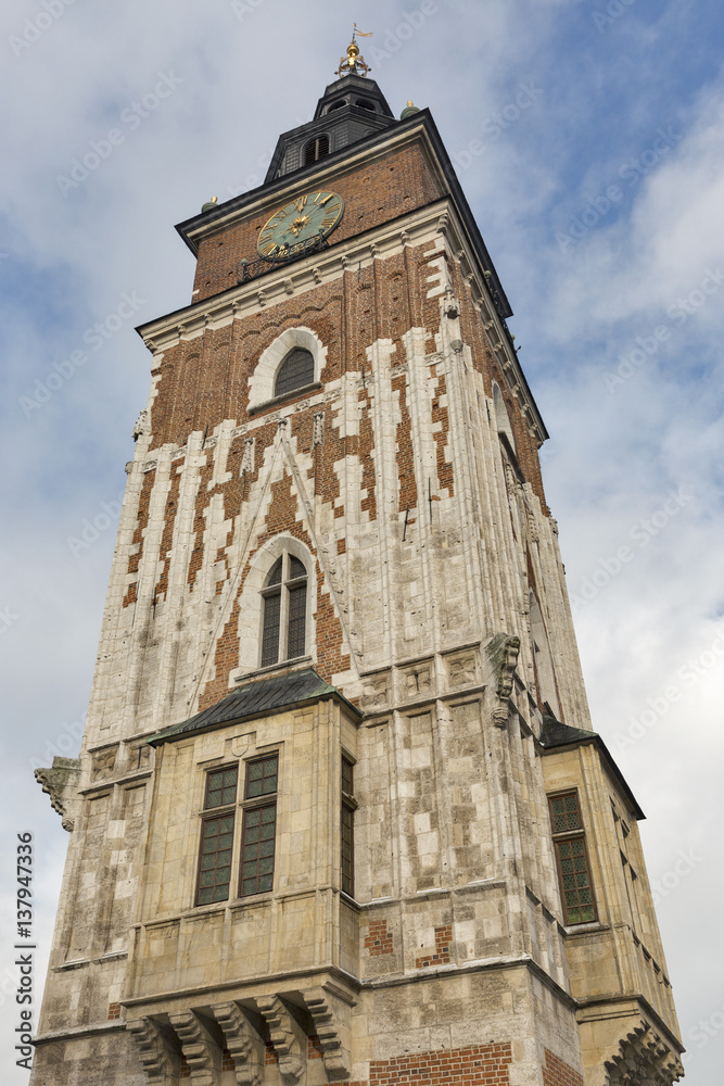 Krakow gothic town hall tower, Poland.