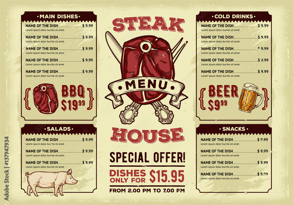 Obraz premium Template for the restaurant menu