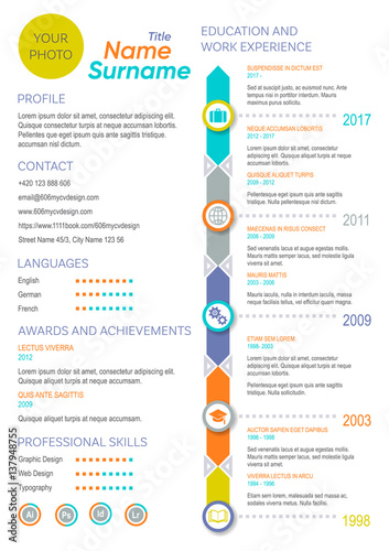 Vector colorful minimalist cv template