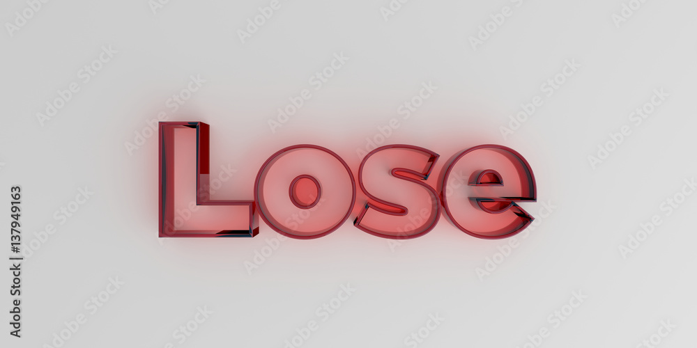 Lose - Red glass text on white background - 3D rendered royalty free stock image. Lose - Red glass text on white background - 3D rendered royalty free stock image.