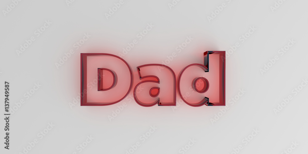 Dad - Red glass text on white background - 3D rendered royalty free stock image. Dad - Red glass text on white background - 3D rendered royalty free stock image.