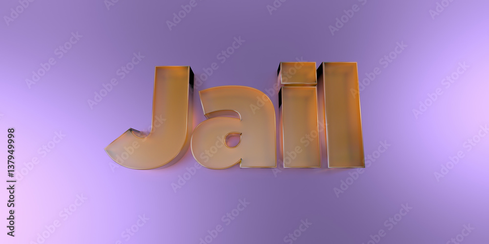 Jail - colorful glass text on vibrant background - 3D rendered royalty free stock image. Jail - colorful glass text on vibrant background - 3D rendered royalty free stock image.