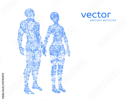 Abstract vector illustration of couple.