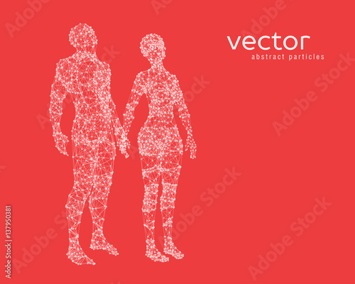 Abstract vector illustration of couple.