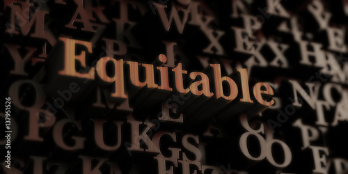 Fotografi Equitable - Wooden 3D rendered letters/message