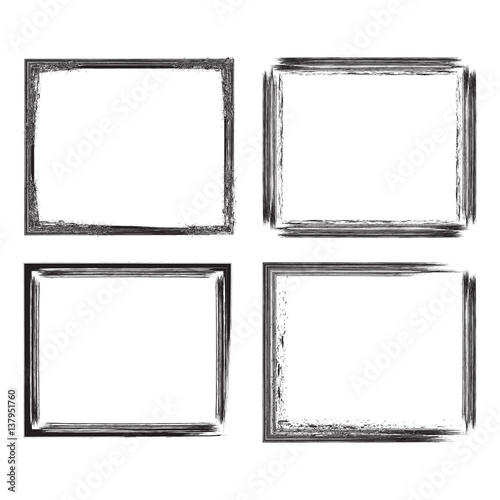 Wallpaper Mural Vector grunge frame or border. Isolated on white background. Torontodigital.ca