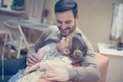 Father spending time with his daughter.