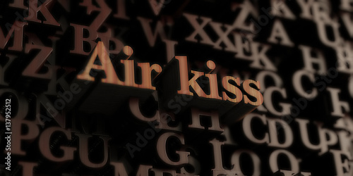 Air kiss - Wooden 3D rendered letters/message. Can be used for an online banner ad or a print postcard.