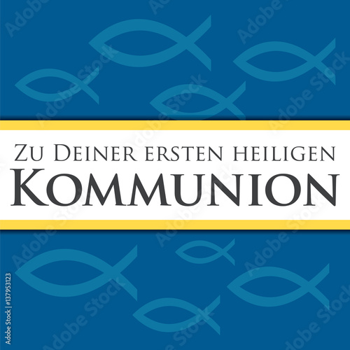 Karte mit Glückwunsch zur ersten heiligen Kommunion