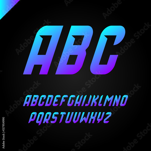 Vector square alphabet simple sport font and letter set