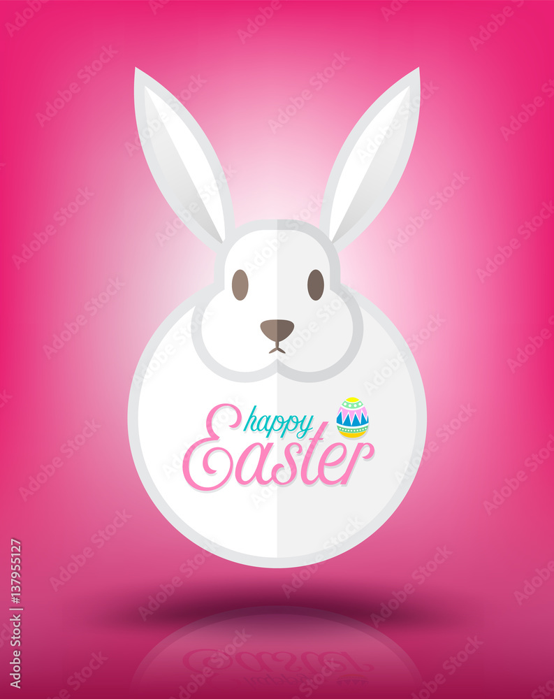 Colorful Happy Easter greeting card with rabbit Colorful Happy Easter greeting card with rabbit