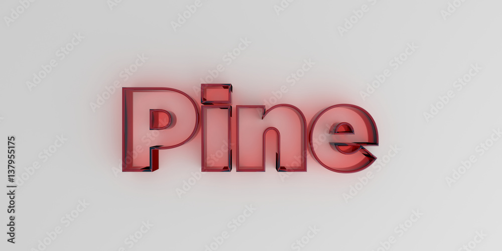 Pine - Red glass text on white background - 3D rendered royalty free stock image. Pine - Red glass text on white background - 3D rendered royalty free stock image.