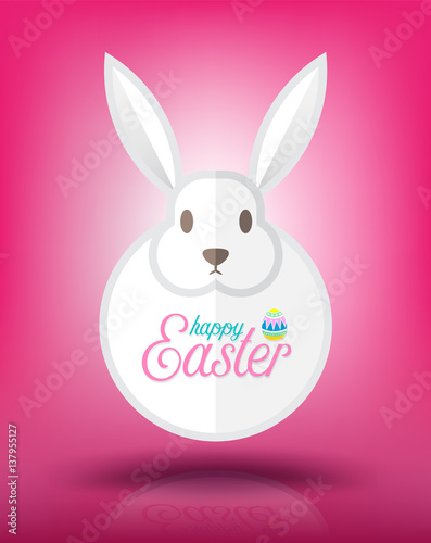 Colorful Happy Easter greeting card with rabbit © sombatkapan