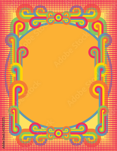 Pop Art Circles Frame in Bright Colors