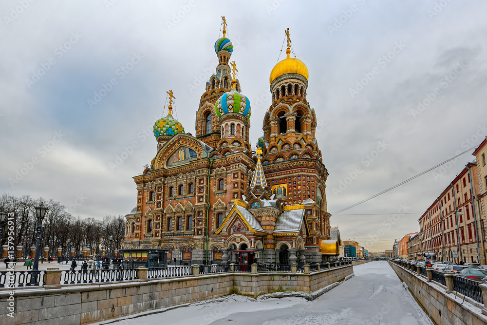 Church of the Savior on Spilled Blood in St. Petersburg in the winter