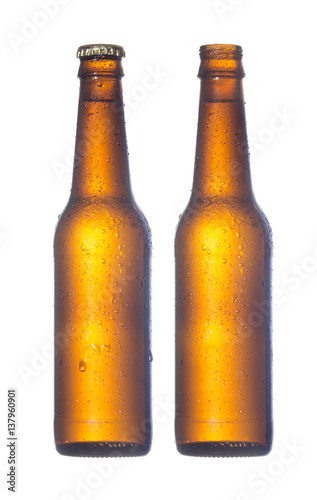 open and closed beer bottle