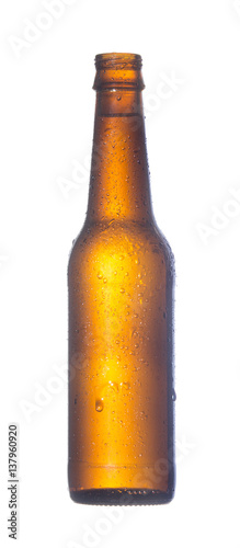 open bottle beer of dark glass