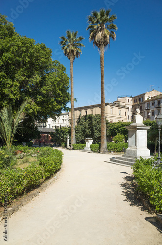 Palm trees in Giardino Garibaldi Villa  Palermo  Italy