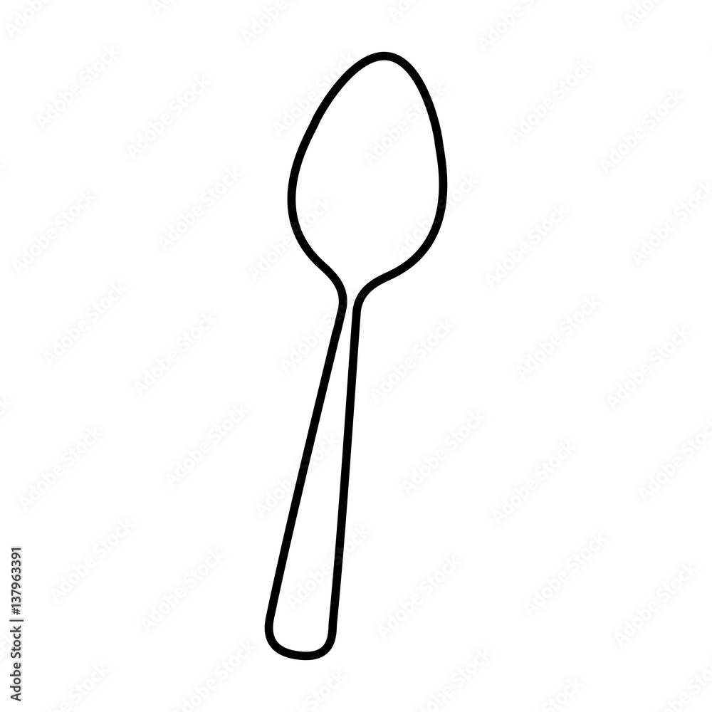 spoon cutlery tool icon vector illustration design