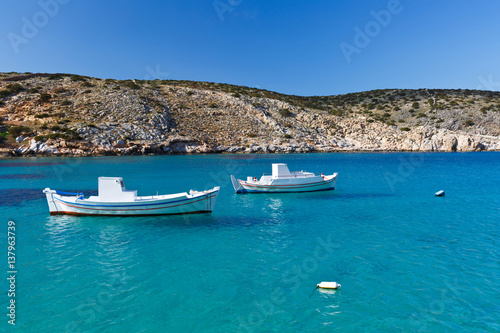 Fishing boats on Iraklia island in Lesser Cyclades, Greece. photo