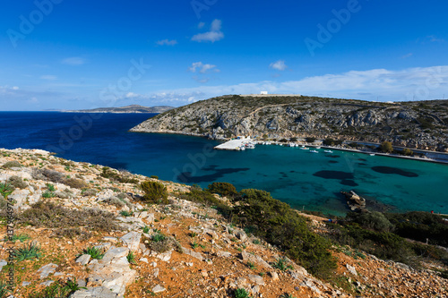 Harbor of Iraklia island in Lesser Cyclades, Greece.