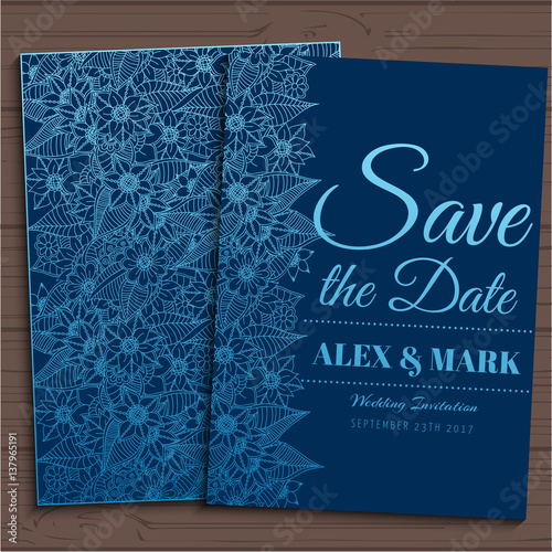Wedding invitation card suite with flower Templates.Vector Illustration