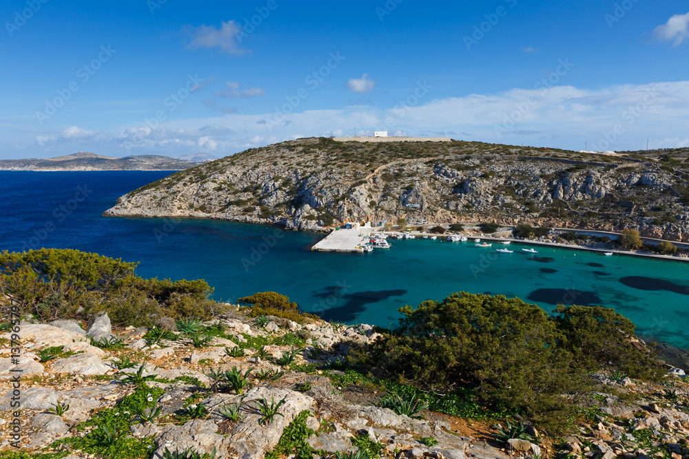 Harbor of Iraklia island in Lesser Cyclades, Greece.