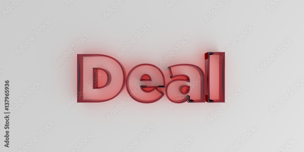 Deal - Red glass text on white background - 3D rendered royalty free stock image. Deal - Red glass text on white background - 3D rendered royalty free stock image.